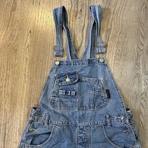 Vintage Revolt Forever Classic‎ Overalls Men's Large Blue Denim Jean Baggy Bibs